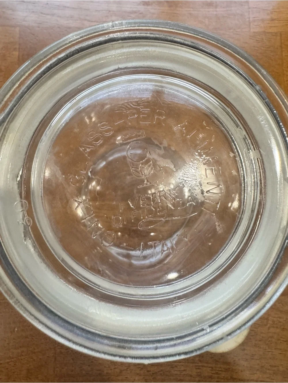 Vintage Vetri Di Fidenza glass jar made in Italy Glass Clamp-Top Storage Jar